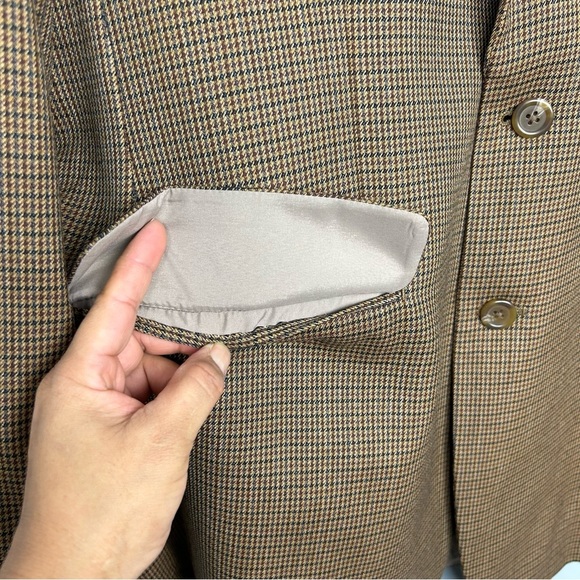 Lauren Ralph Lauren wool 42L men’s classic fit suit jacket blazer houndstooth - Picture 8 of 15